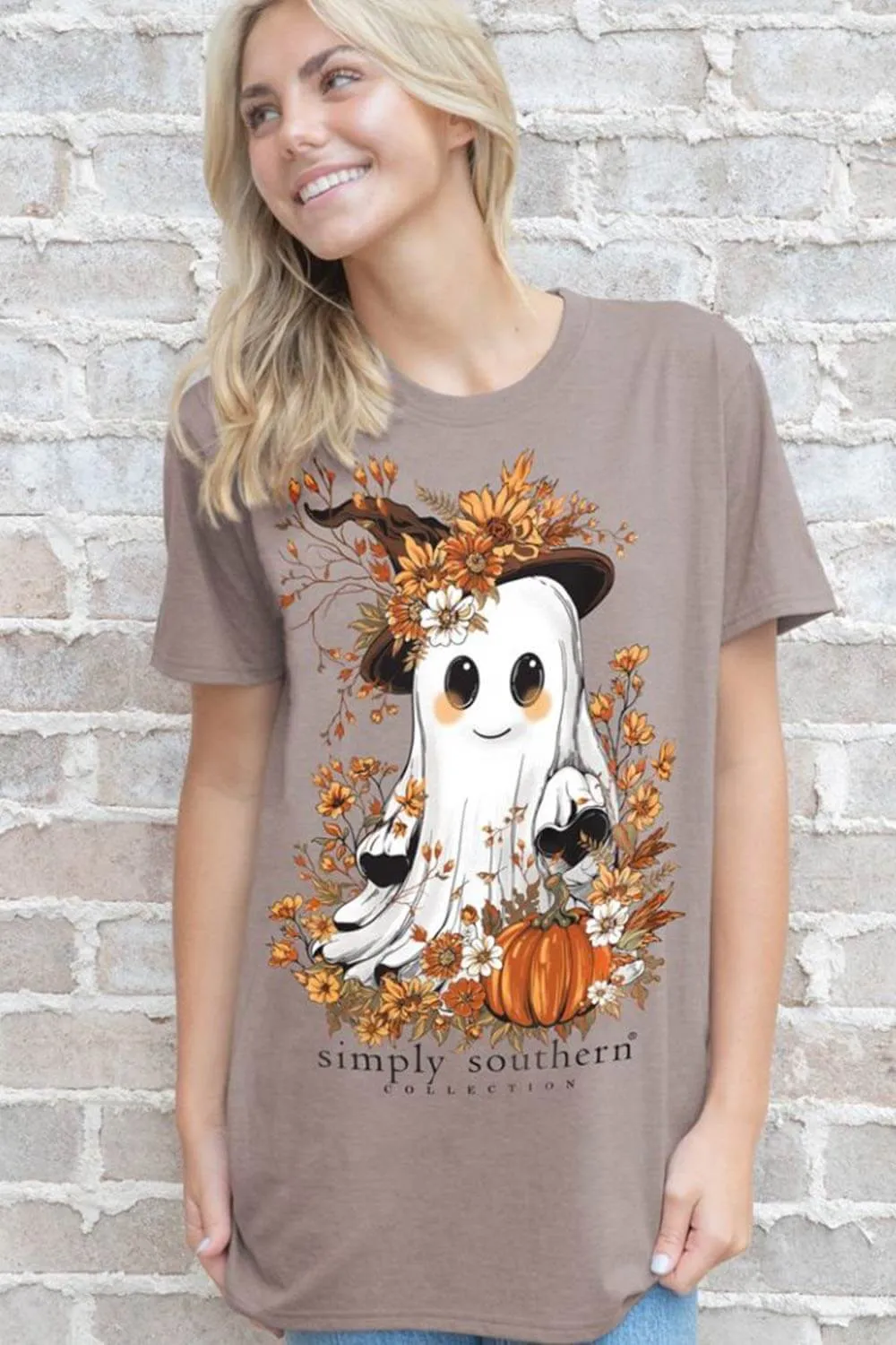 Simply Southern Fall Ghost T-Shirt for Women in Desert Heather | SS-GHOST-DESERTHTHR sold by Glik’s