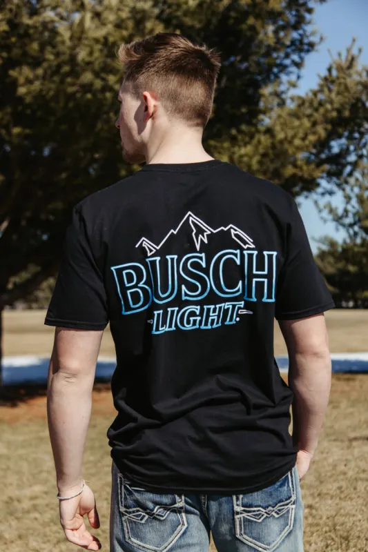 Busch Light Neon Logo T-Shirt for Men in Black | 3347-BLACK sold by Glik’s
