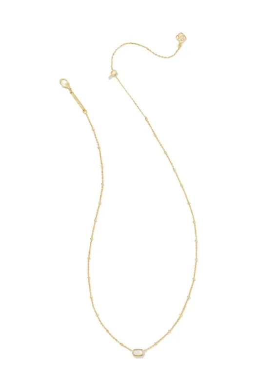Kendra Scott Mini Elisa Gold Satellite Short Pendant Necklace in Ivory Mother-of-Pearl | 9608861986 sold by Glik’s