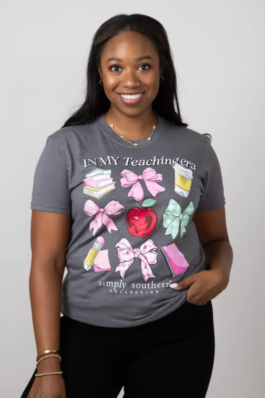 Simply Southern Teaching Era T-Shirt for Women in Iron Heather | SS-TEACH-IRONHTHR sold by Glik’s