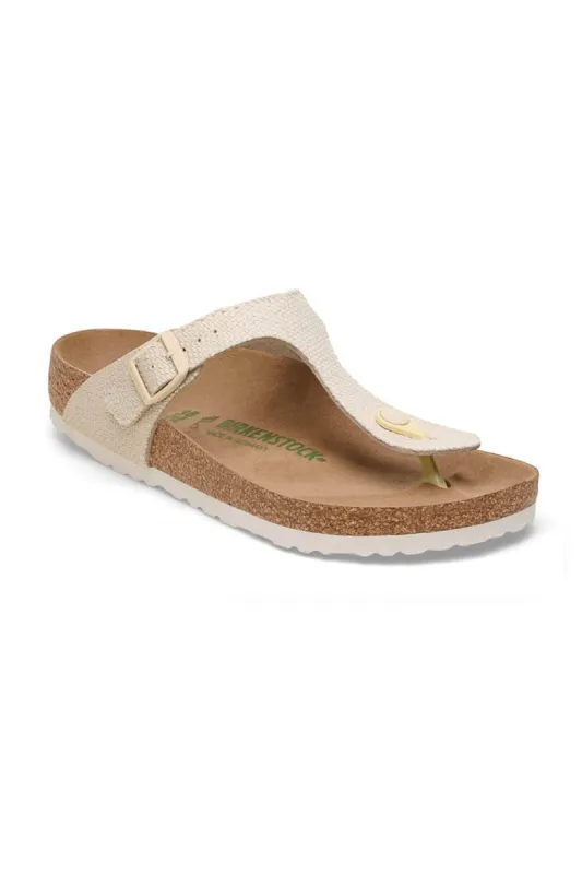 Birkenstock Gizeh Vegan Canvas Sandals for Women in Eggshell  | 1026703 sold by Glik’s