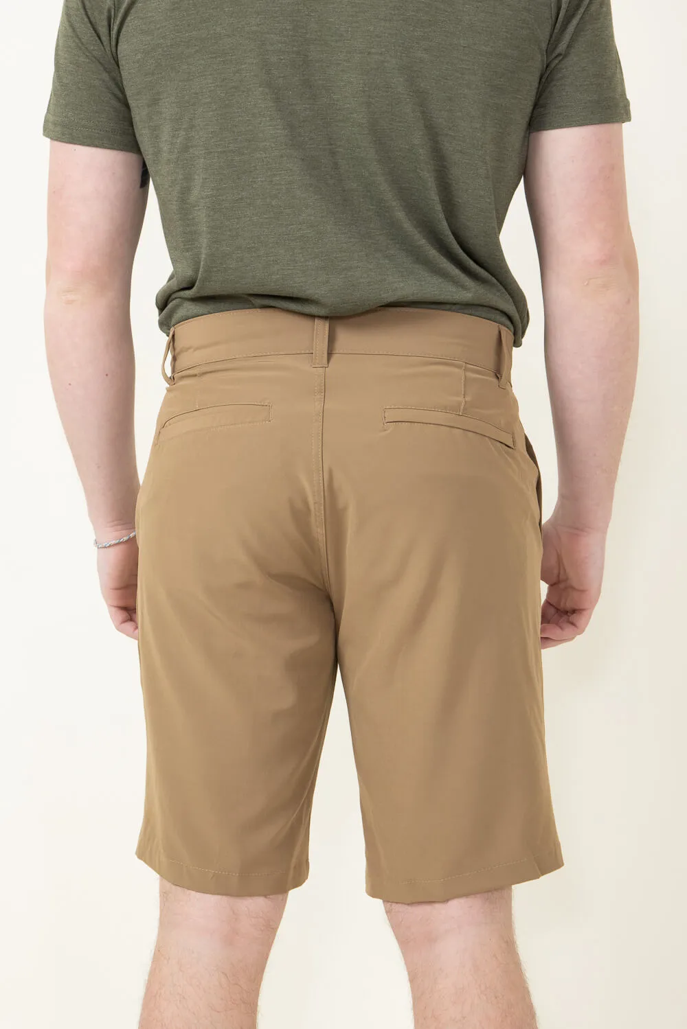 1897 Original Premier Slub Hybrid Shorts for Men in Khaki | XM9820-GL-KHAKI sold by Glik’s product image thumbnail 2