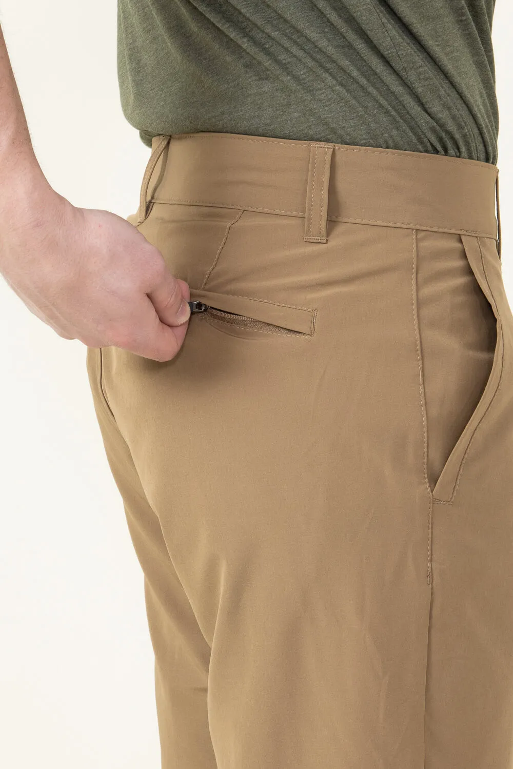 1897 Original Premier Slub Hybrid Shorts for Men in Khaki | XM9820-GL-KHAKI sold by Glik’s product image thumbnail 5