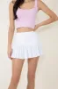 Gold Hinge Pleated Mini Tennis Skirt for Women in White | JK22011-WHITE sold by Glik’s