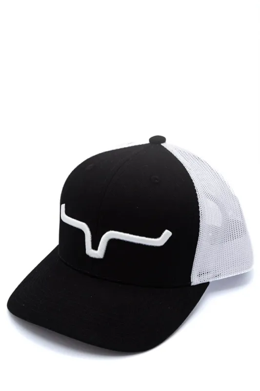Kimes Ranch Weekly Trucker Hat for Men in Black/White | S22023299223-BLK/WHITE sold by Glik’s