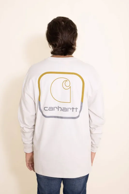 Carhartt Long Sleeve Loose Fit Pocket Tee for Men in White | 105584-W03 MALT made by Glik’s