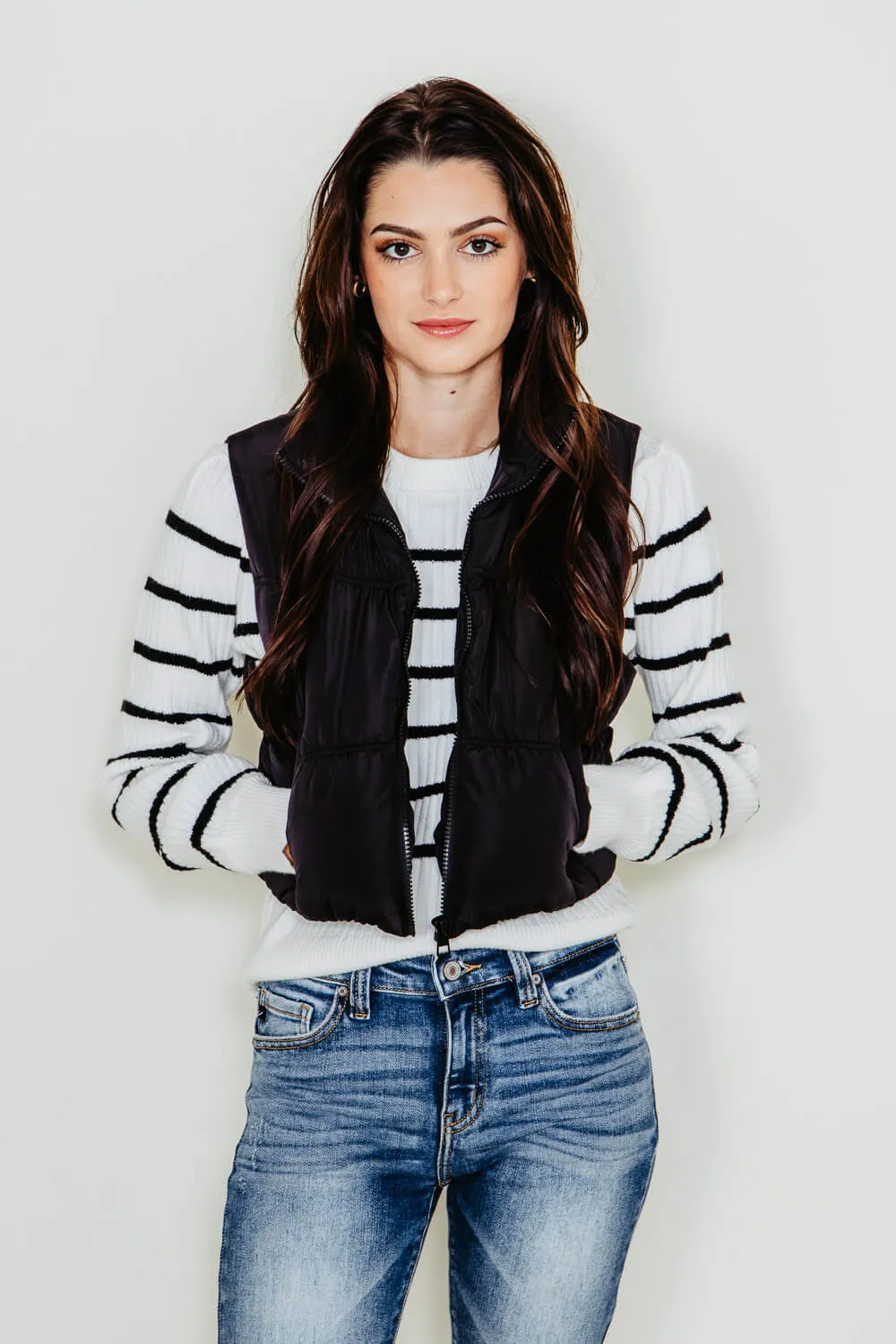 Love Tree Cropped Puffer Vest for Women in Black | 5090VH-BLACK sold by Glik’s product image thumbnail 4