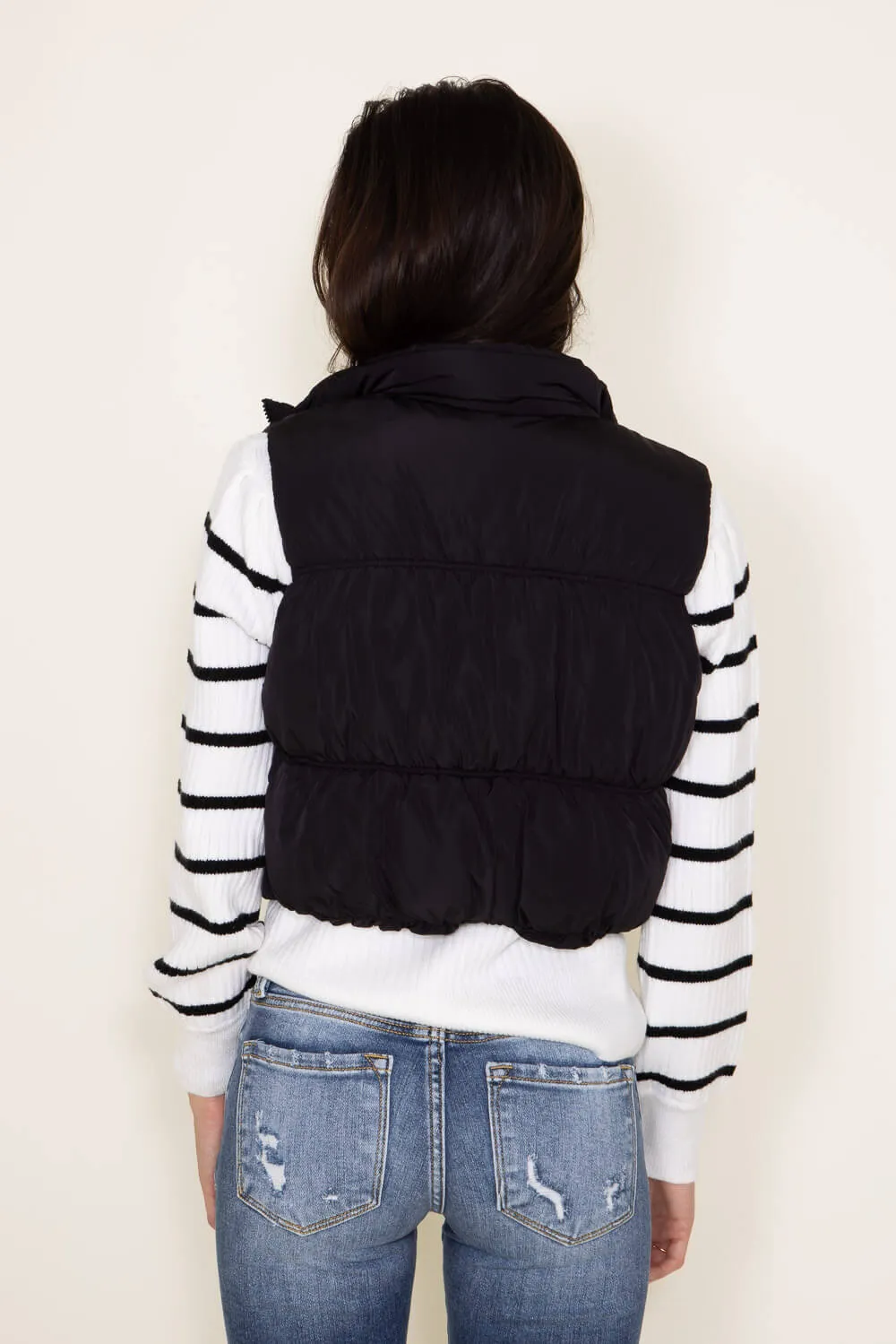 Love Tree Cropped Puffer Vest for Women in Black | 5090VH-BLACK sold by Glik’s product image thumbnail 3