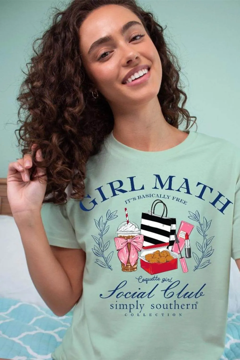 Simply Southern Girl Math T-Shirt for Women in Blue | SS-GIRLMATH-CHINCHILLA sold by Glik’s