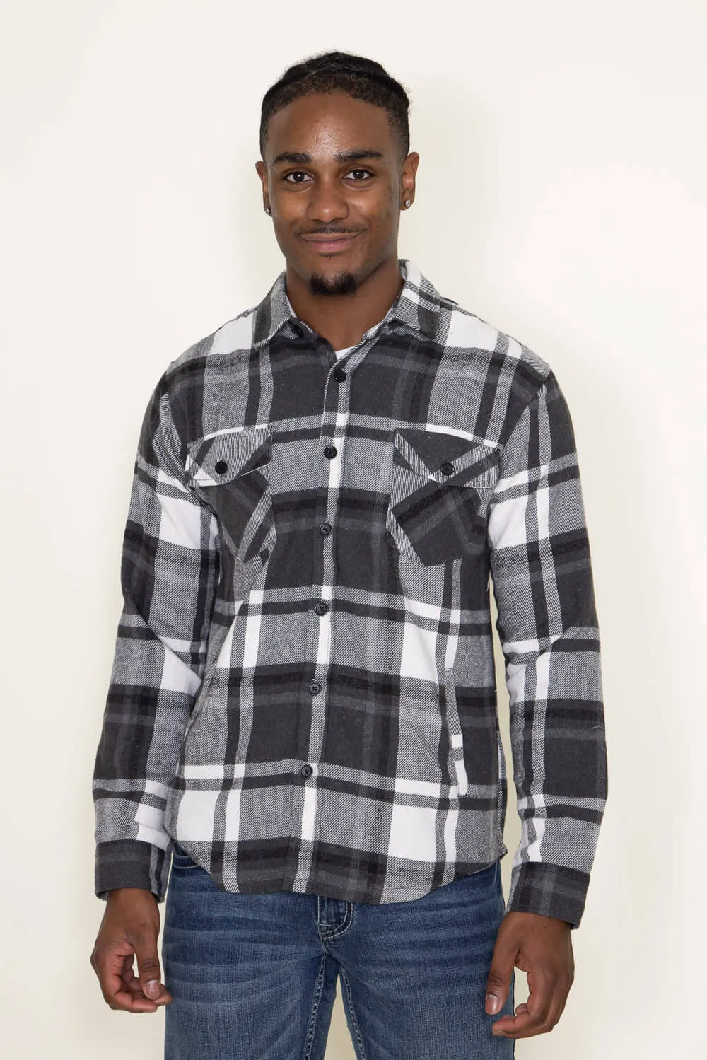 1897 Original Plaid Shacket for Men in Grey | 8PW1087M-CHARCOAL sold by Glik’s