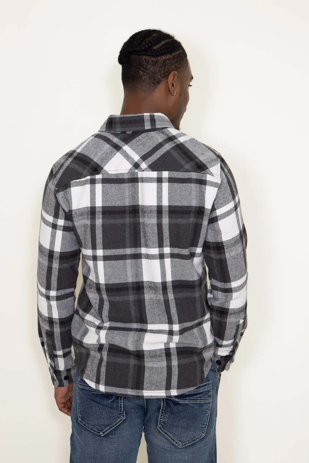 1897 Original Plaid Shacket for Men in Grey | 8PW1087M-CHARCOAL sold by Glik’s product image thumbnail 2