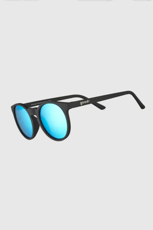 goodr Midnight Ramble At The Circle Bar Sunglasses in Black | CG-BK-BL2-RF sold by Glik’s