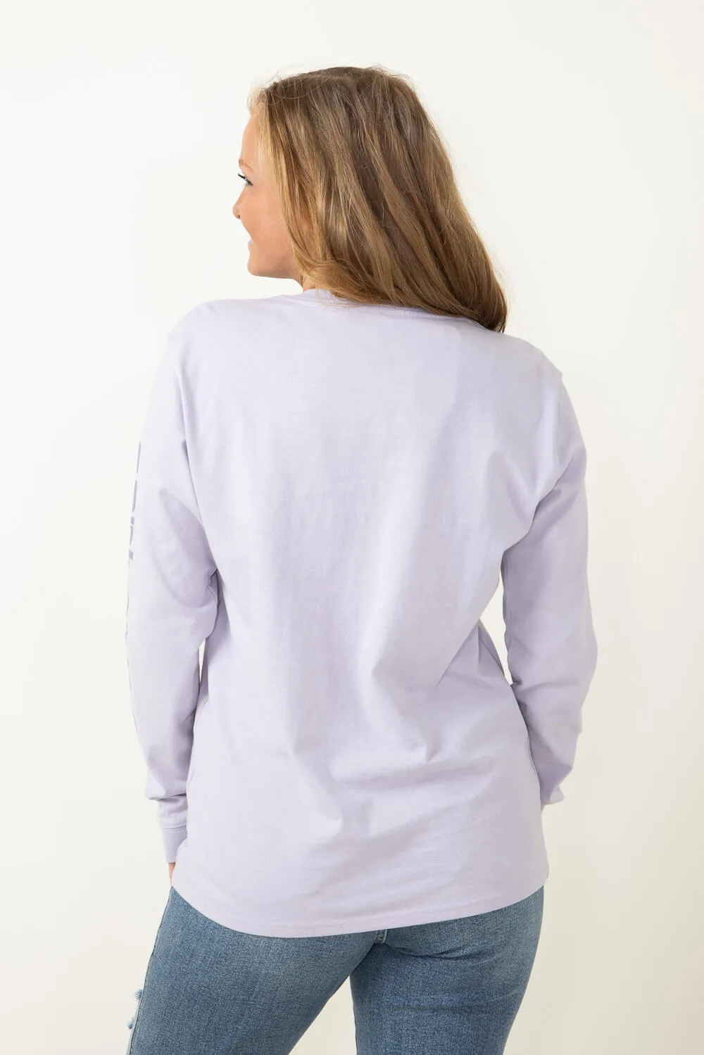 Carhartt Loose Fit Heavyweight Long Sleeve Logo Graphic T-Shirt for Women in Lilac | 103401-V62 sold by Glik’s product image thumbnail 2