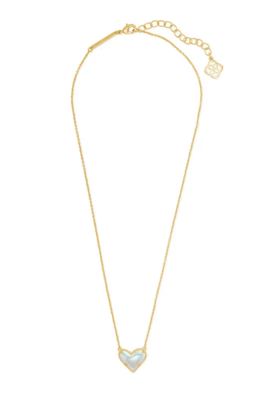 Kendra Scott Ari Heart Gold Pendant Necklace in Dichroic Glass | 4217706879 sold by Glik’s