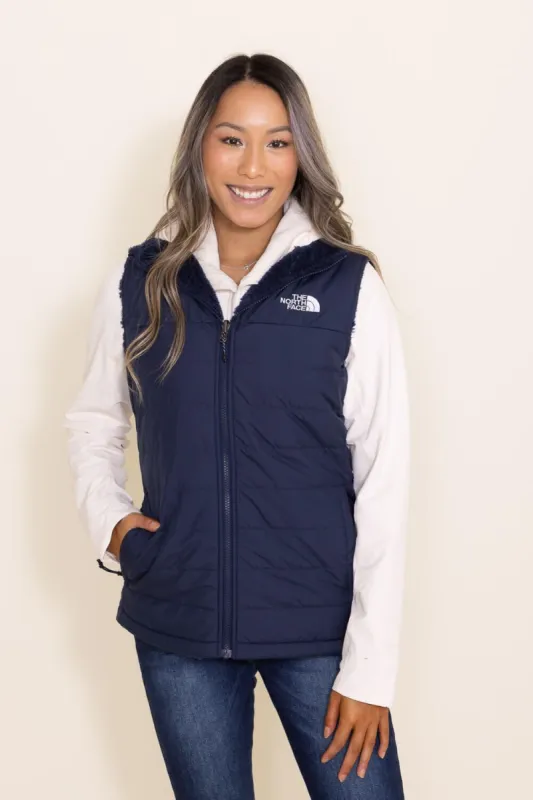 The North Face Mossbud Insulated Reversible Vest for Women in Blue | NF0A4R3G-8K2 sold by Glik’s