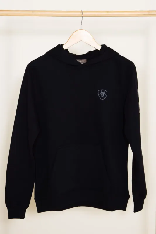 Ariat Youth Logo Hoodie for Boys in Black | 10046473 sold by Glik’s