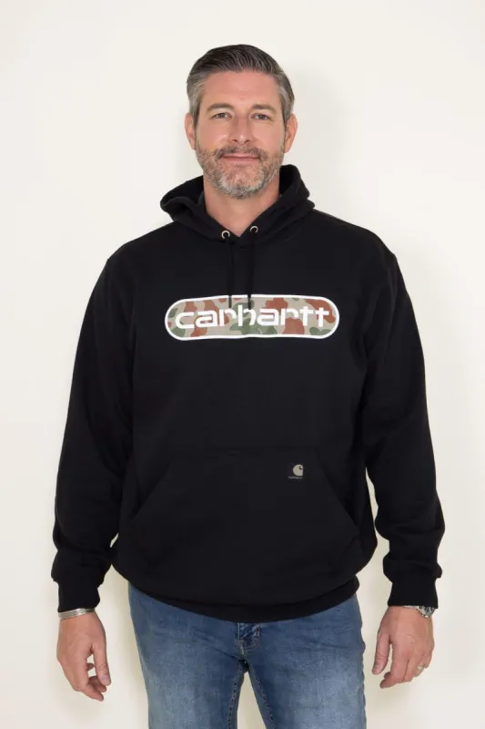 Carhartt Graphic Camo Logo Hoodie for Men in Black | 105942-BLK sold by Glik’s