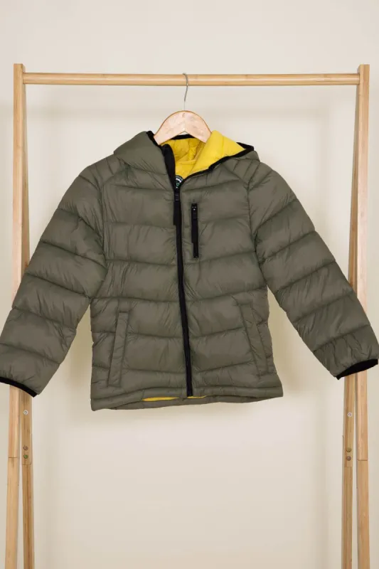 Youth Packable Hooded Jacket for Boys in Green | 7122AOL sold by Glik’s