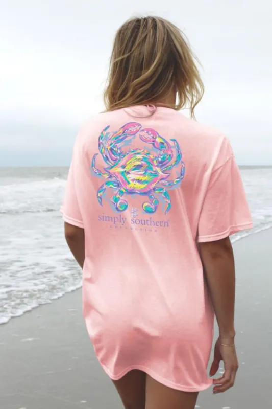 Simply Southern Crab T-Shirt for Women in Pink  | SS-CRAB-LOTUS sold by Glik’s