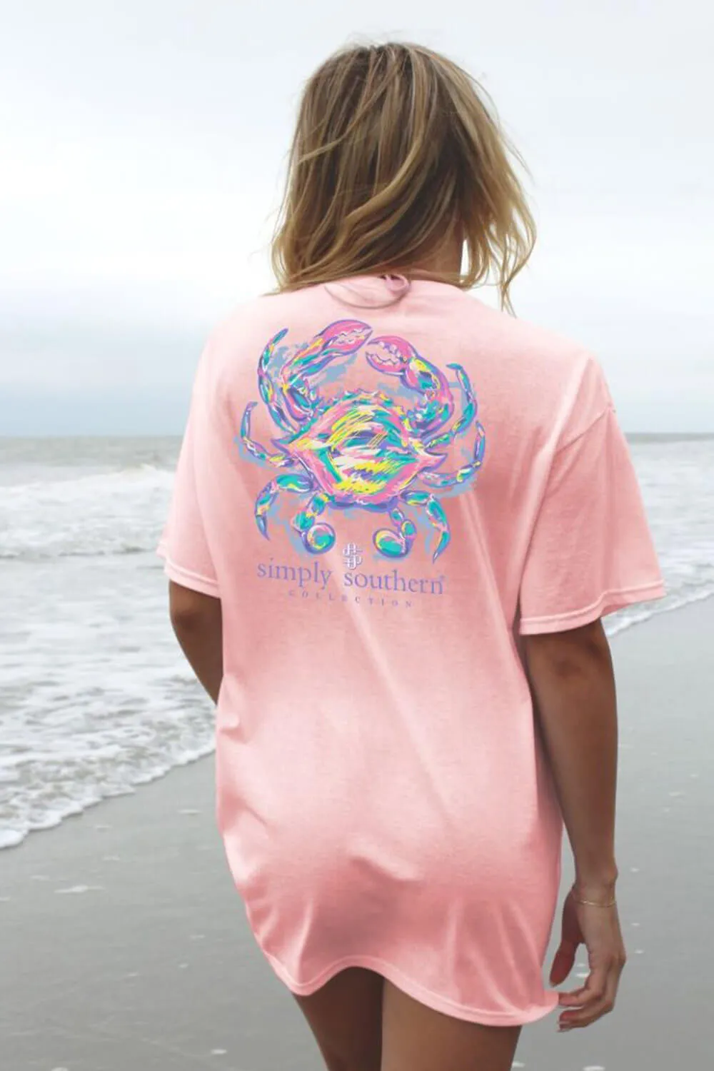 Simply Southern Crab T-Shirt for Women in Pink | SS-CRAB-LOTUS sold by Glik’s
