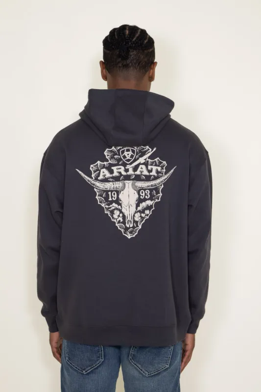 Ariat Arrowhead Hoodie for Men in Grey | 10046394-PHANTOM sold by Glik’s