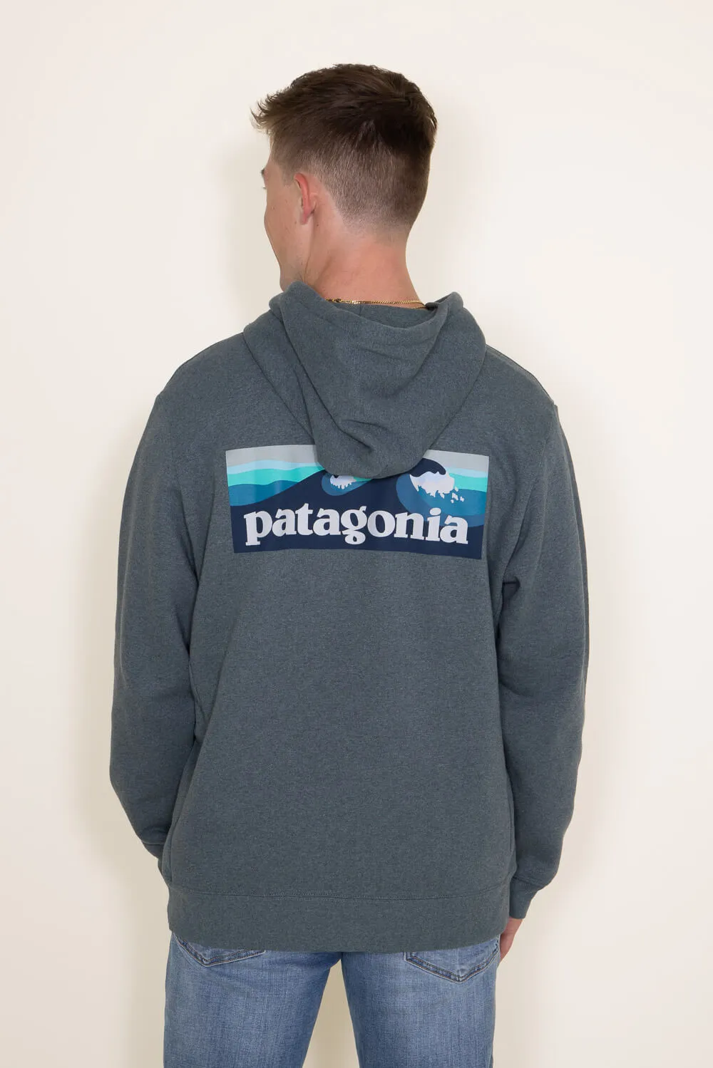 Patagonia Men’s Boardshort Logo Uprisal Hoodie in Blue Green | 39665-NUVG sold by Glik’s product image thumbnail 4