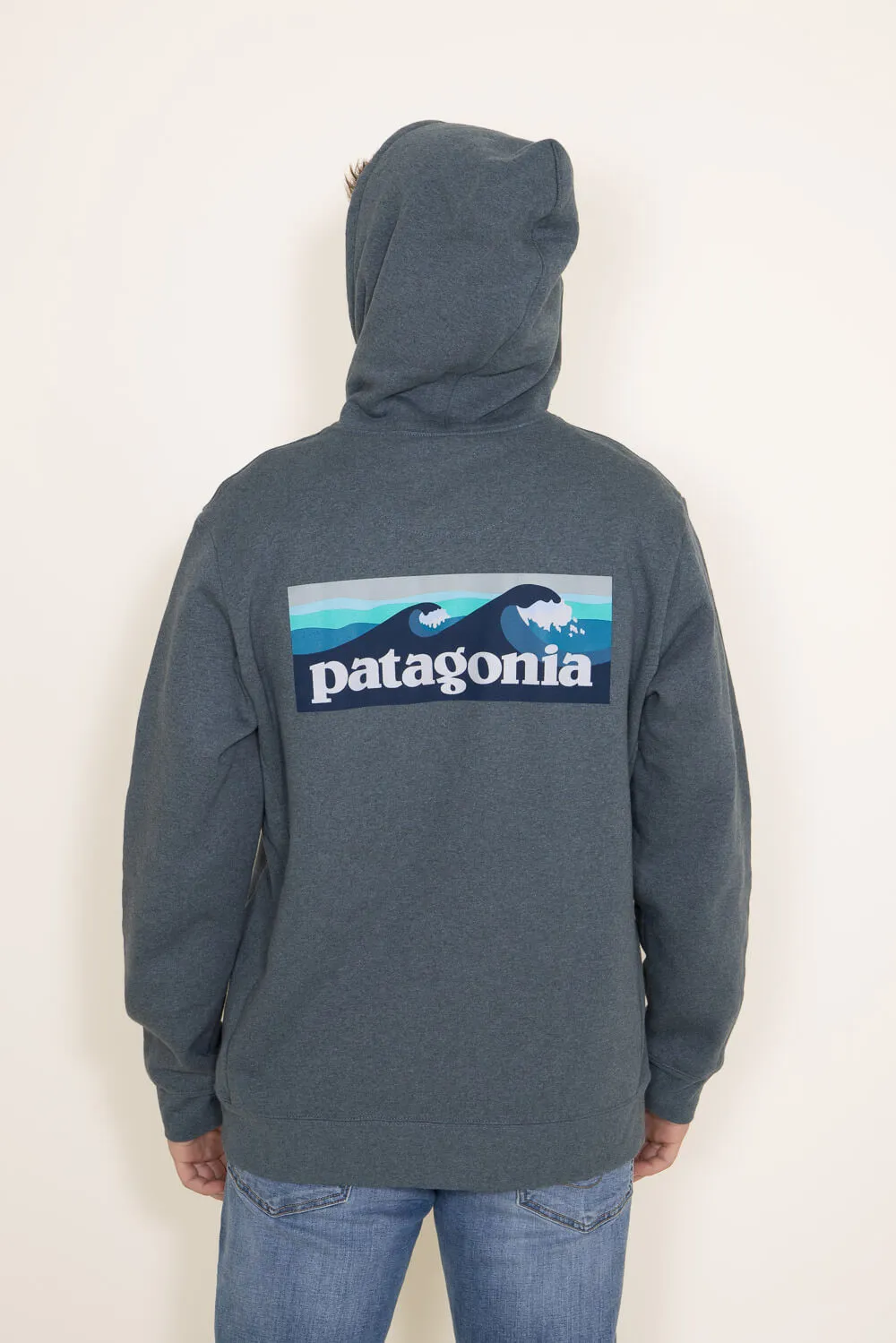 Patagonia Men’s Boardshort Logo Uprisal Hoodie in Blue Green | 39665-NUVG sold by Glik’s