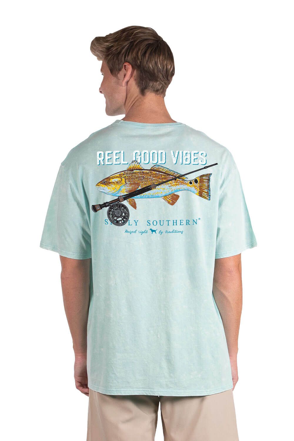 Simply Southern Point Fish T-Shirt for Men in Blue | SC-MN-SS-POINT-HAZE sold by Glik’s
