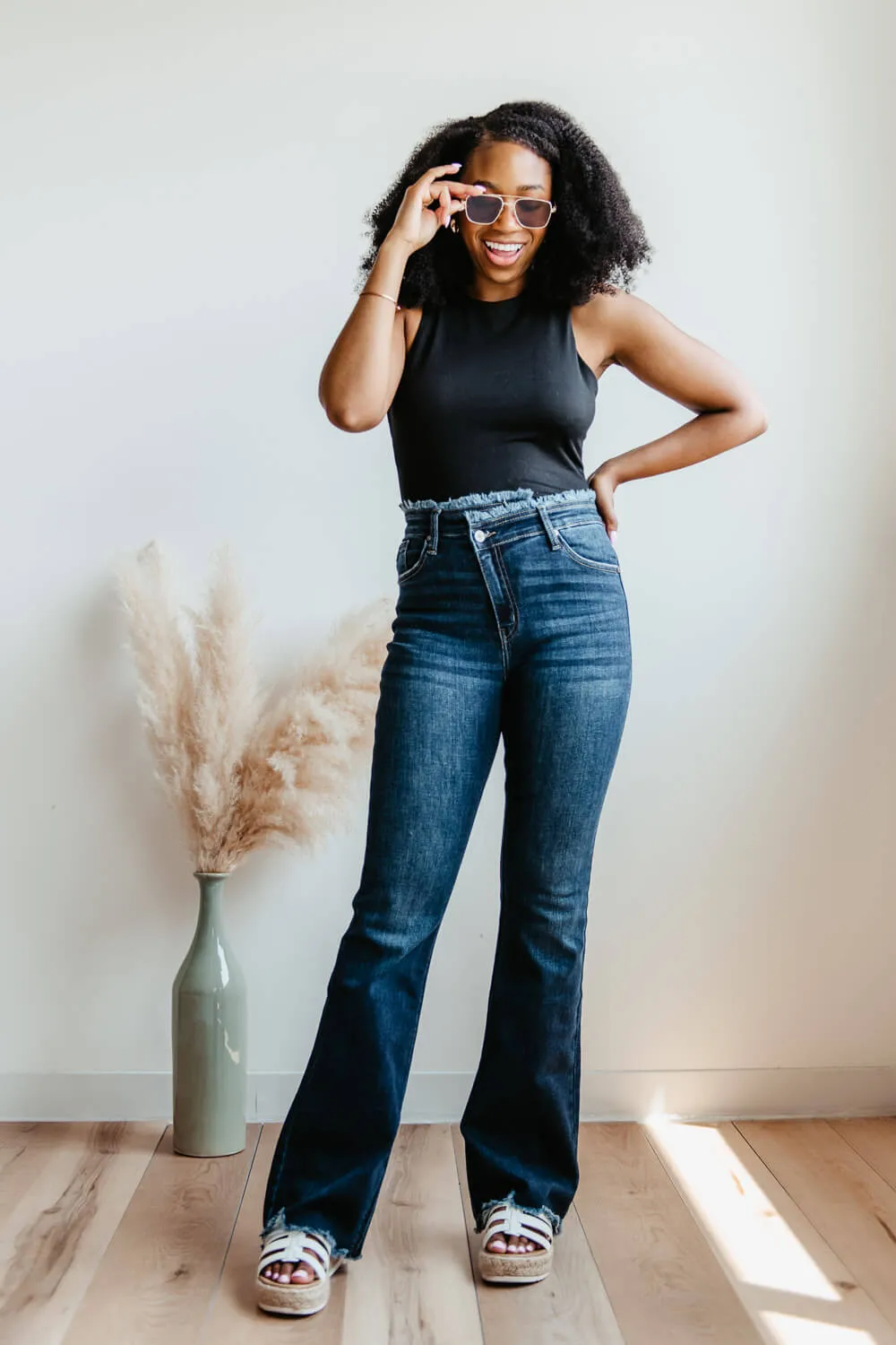 KanCan High Rise Crisscross Flare Jeans for Women | KC2546D sold by Glik’s