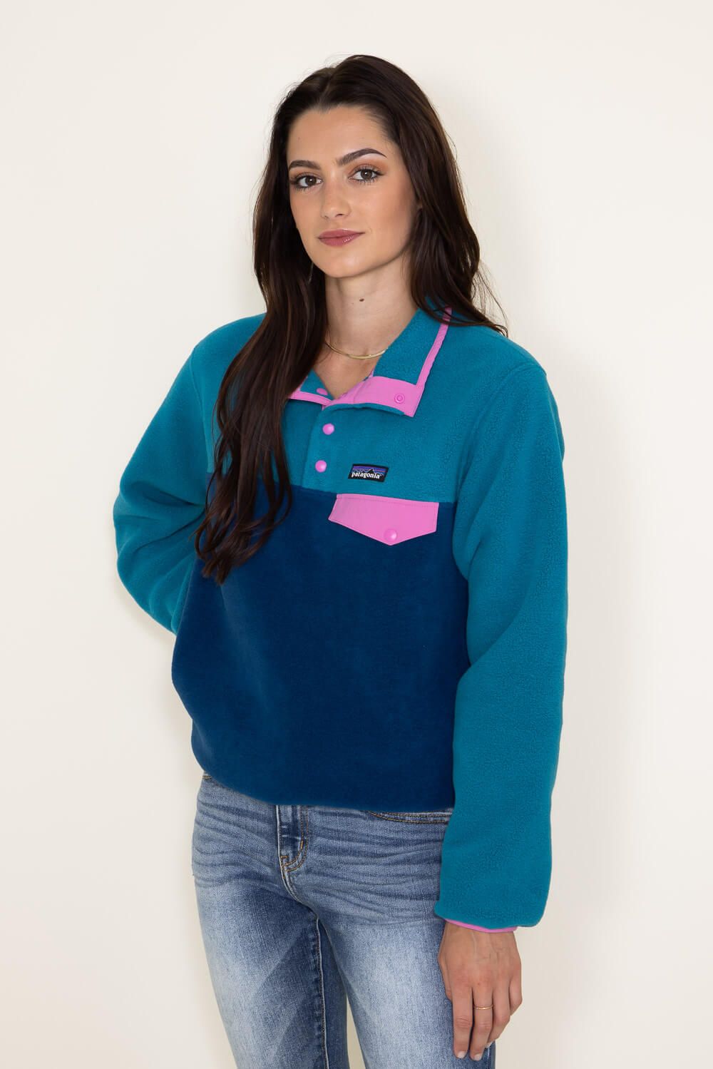 Patagonia Women’s Lightweight Synchilla Quarter Snap Fleece Pullover in Blue | 25455-LMBE sold by Glik’s product image thumbnail 4
