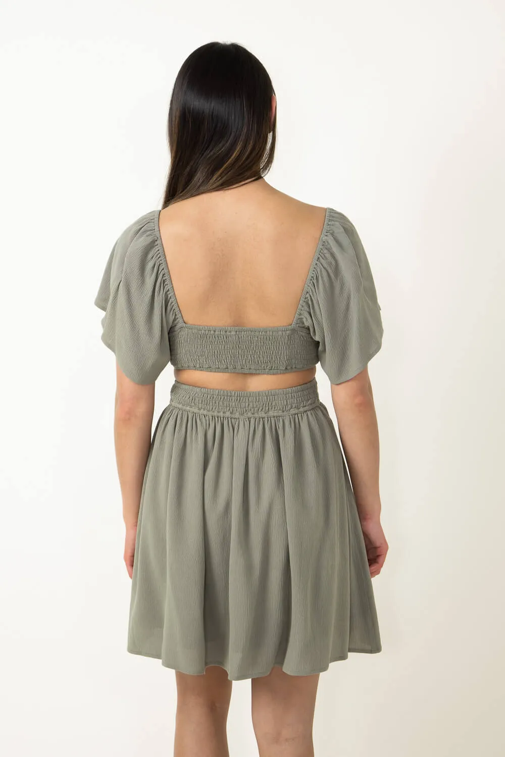 Cutout Short Sleeve Dress for Women in Green | FD1014-JADE sold by Glik’s product image thumbnail 3