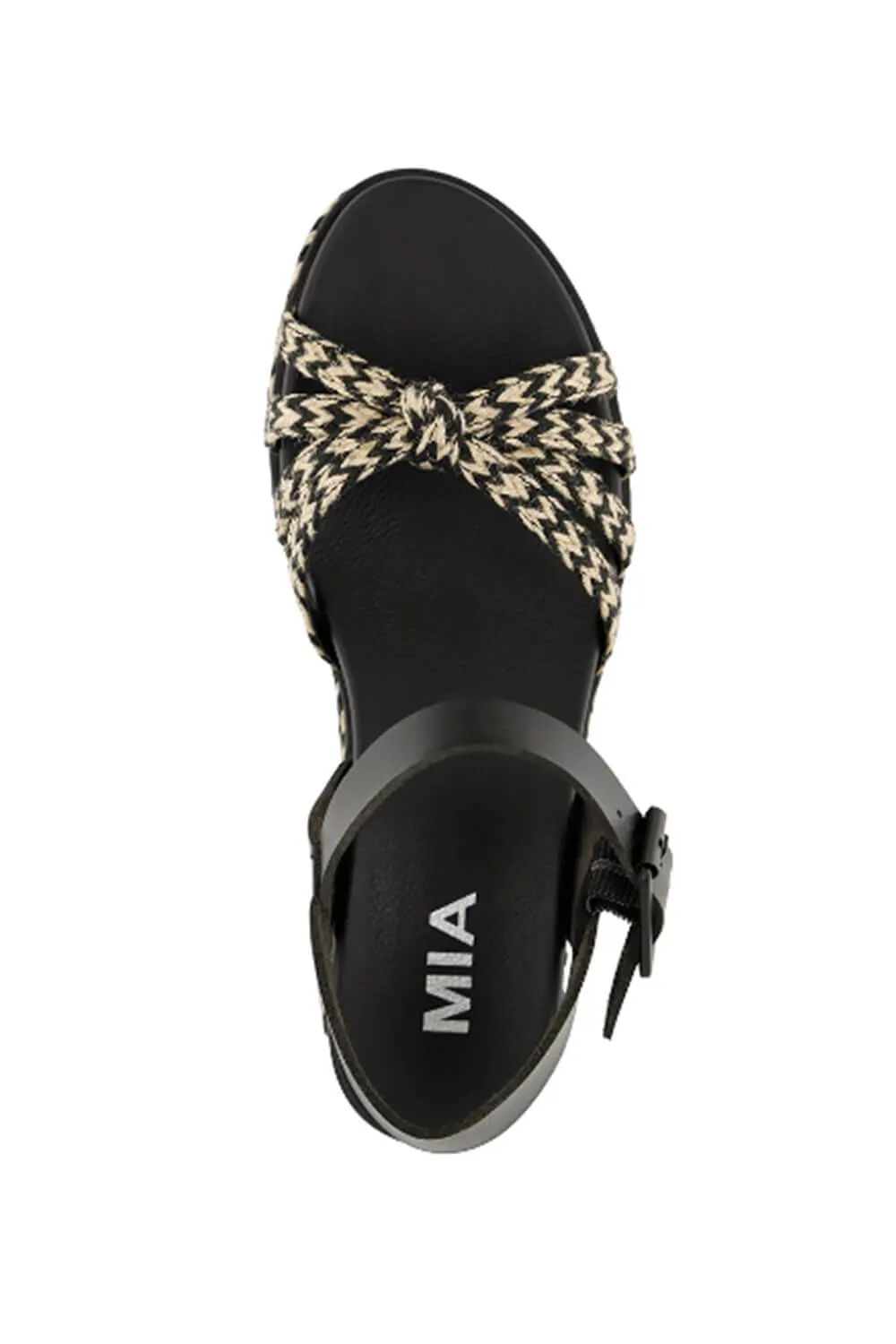 MIA Kehlani Rope Platform Sandals for Women in Black | MH2370-BLACK/NATURAL sold by Glik’s product image thumbnail 3