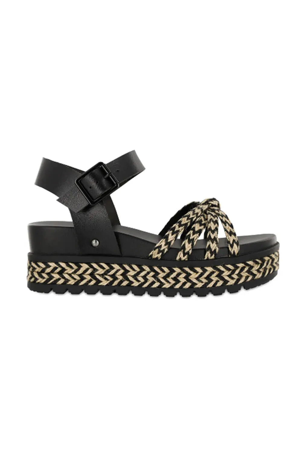 MIA Kehlani Rope Platform Sandals for Women in Black | MH2370-BLACK/NATURAL sold by Glik’s product image thumbnail 2