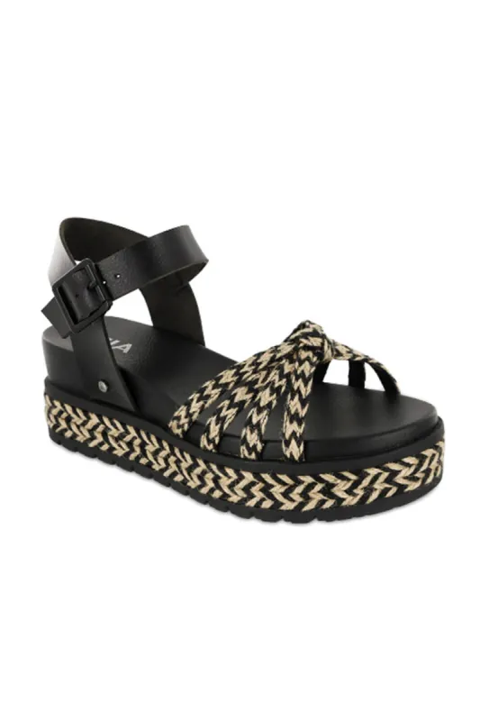 MIA Kehlani Rope Platform Sandals for Women in Black | MH2370-BLACK/NATURAL made by Glik’s