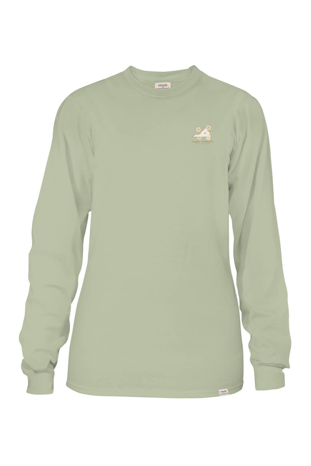 Simply Southern Long Sleeve Virginia T-Shirt for Women in Sage | LS-STATE-VA-SAGE sold by Glik’s product image thumbnail 2