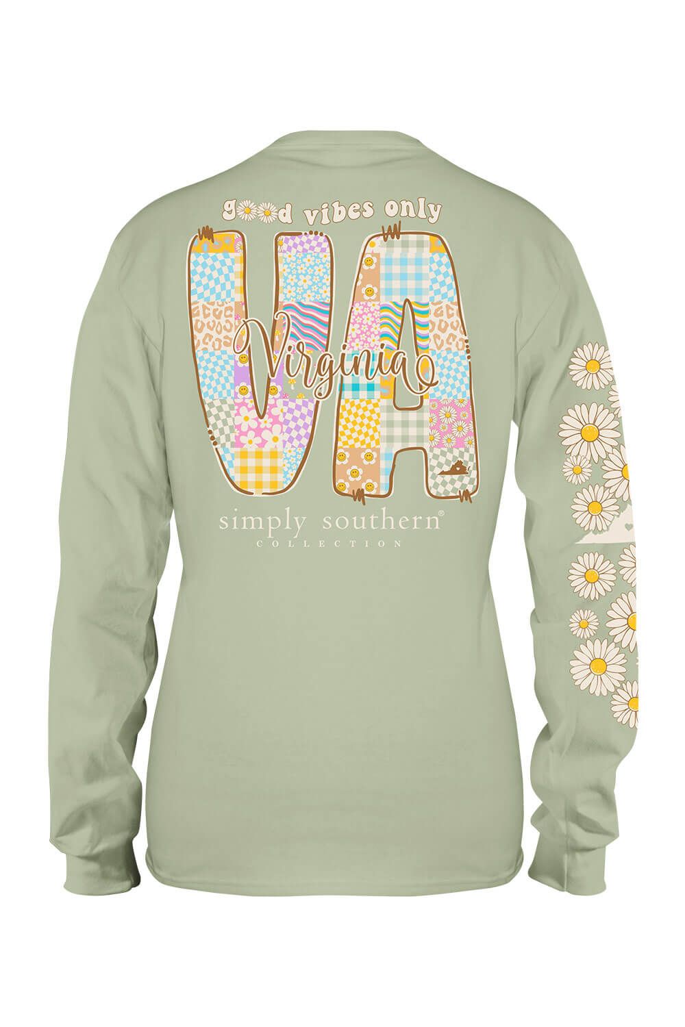 Simply Southern Long Sleeve Virginia T-Shirt for Women in Sage | LS-STATE-VA-SAGE sold by Glik’s product image thumbnail 3