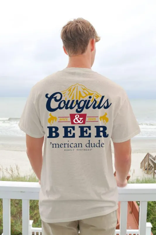 Simply Southern Cowgirls & Beer T-Shirt for Men in Beige | MN-SS-COWGIRLS-WISP-S sold by Glik’s