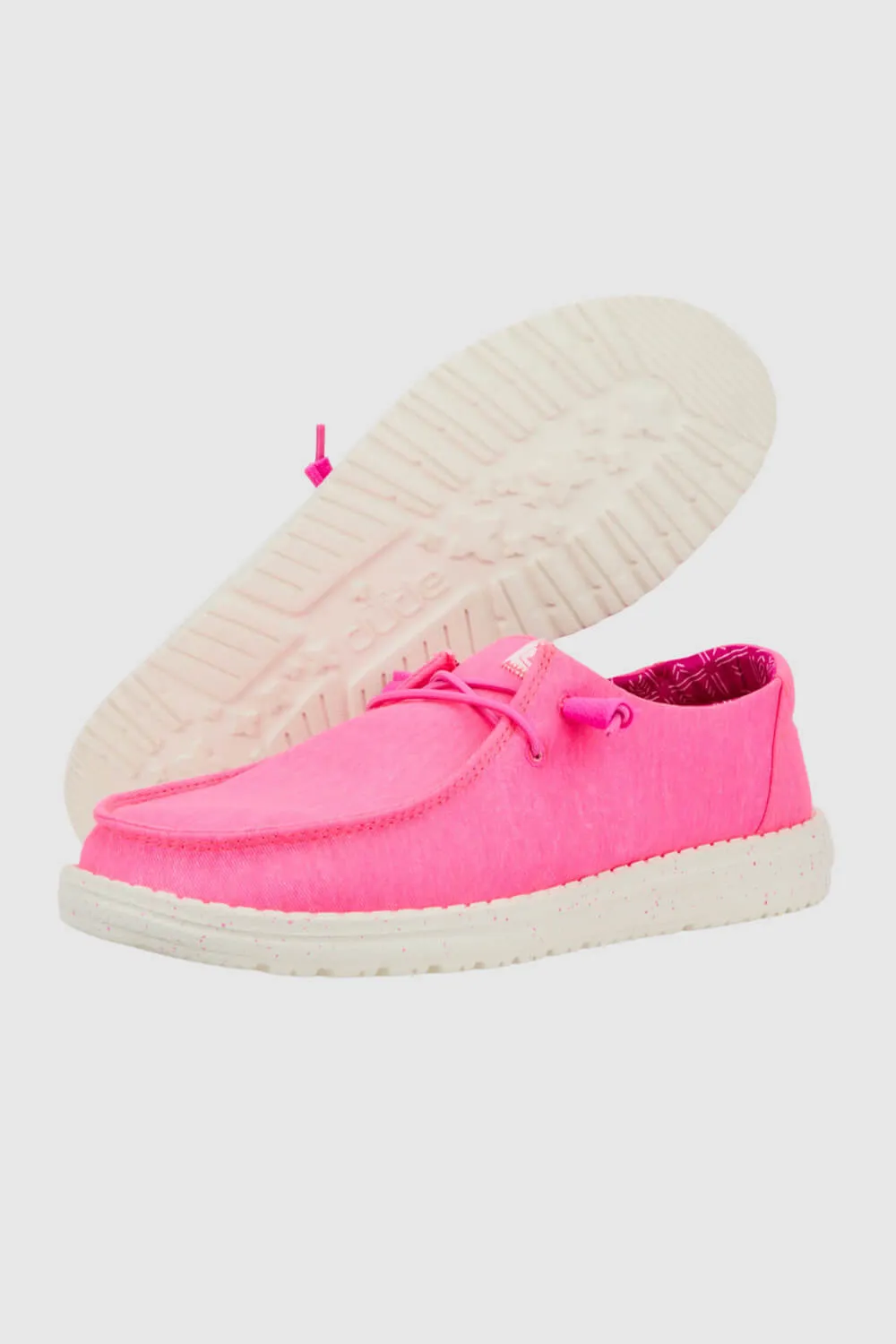 HEYDUDE Women’s Wendy Canvas Shoes in Neon Pink | 40902-676 sold by Glik’s product image thumbnail 3