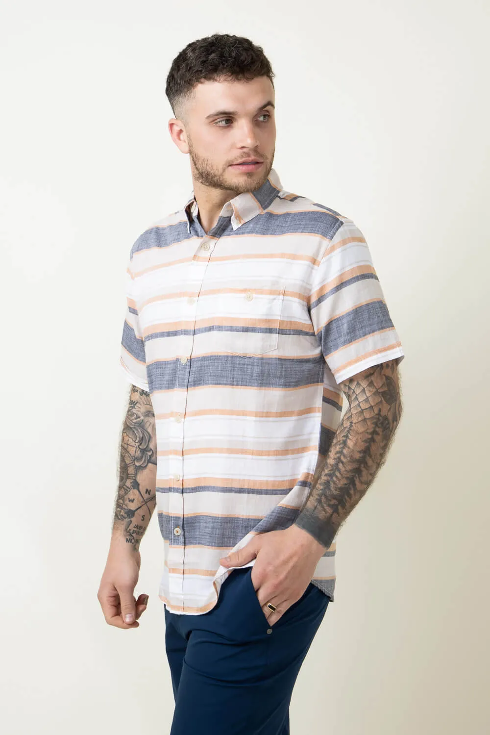 Weatherproof Vintage Country Twill Striped Button Down Shirt for Men in Multi | S2484285GK-WHEAT sold by Glik’s product image thumbnail 4