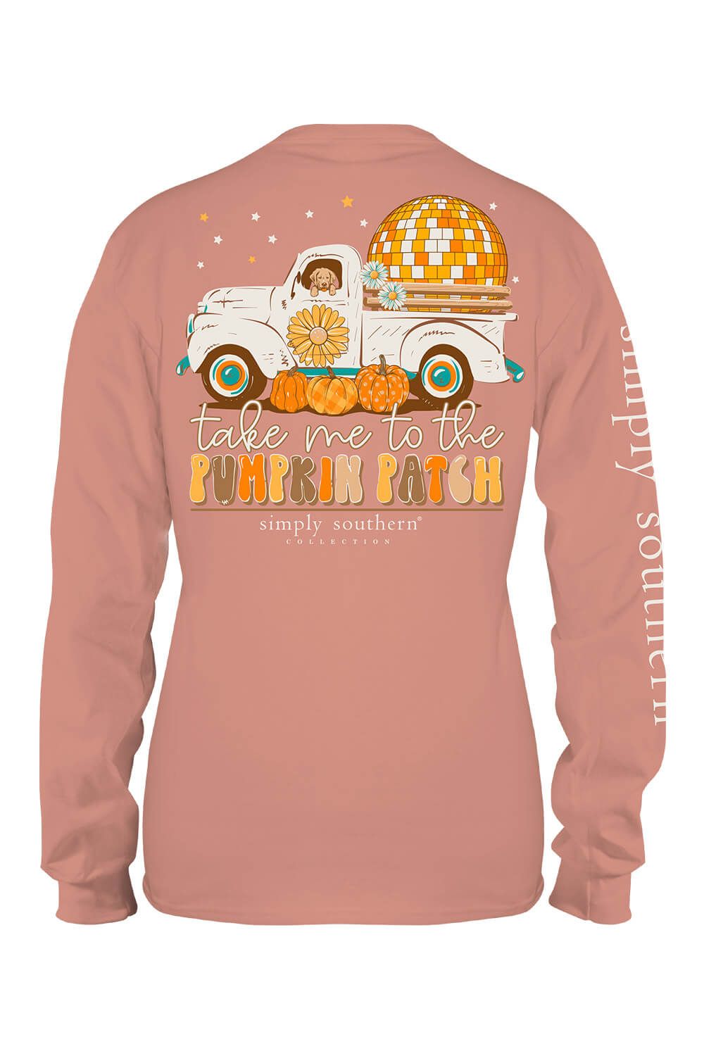 Simply Southern Long Sleeve Pumpkin Patch T-Shirt for Women in Cafe | LS-TRUCK-CAFE sold by Glik’s product image thumbnail 3