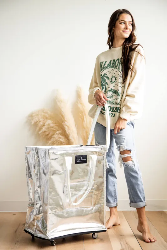 Simply Southern Rolling Tote Bag in Silver | 0124-BAG-ROLLTOTE-SILVER sold by Glik’s