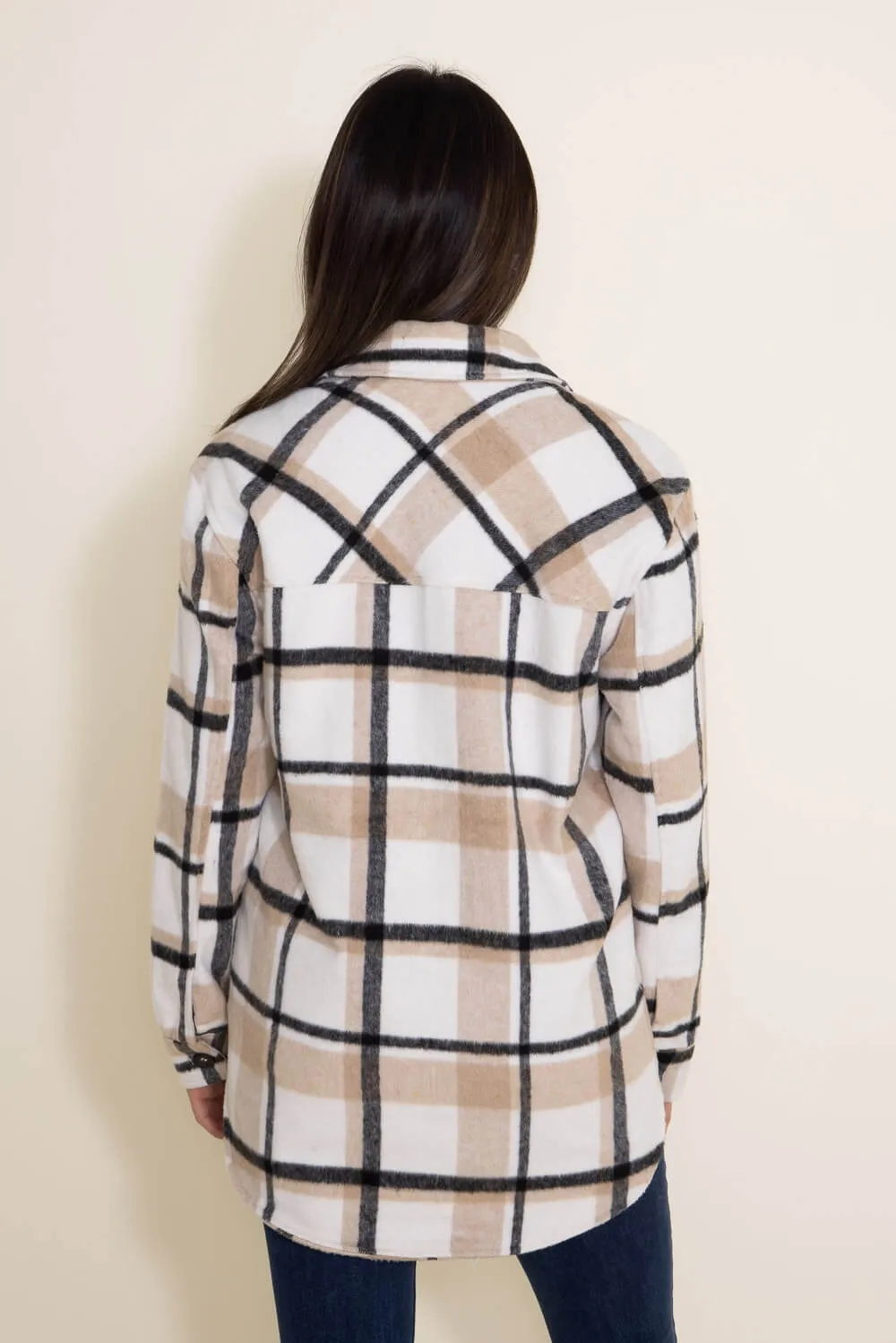 Thread & Supply Chandler Shacket for Women in Natural Plaid | J7711PND-NEUTRALPLAID sold by Glik’s product image thumbnail 2