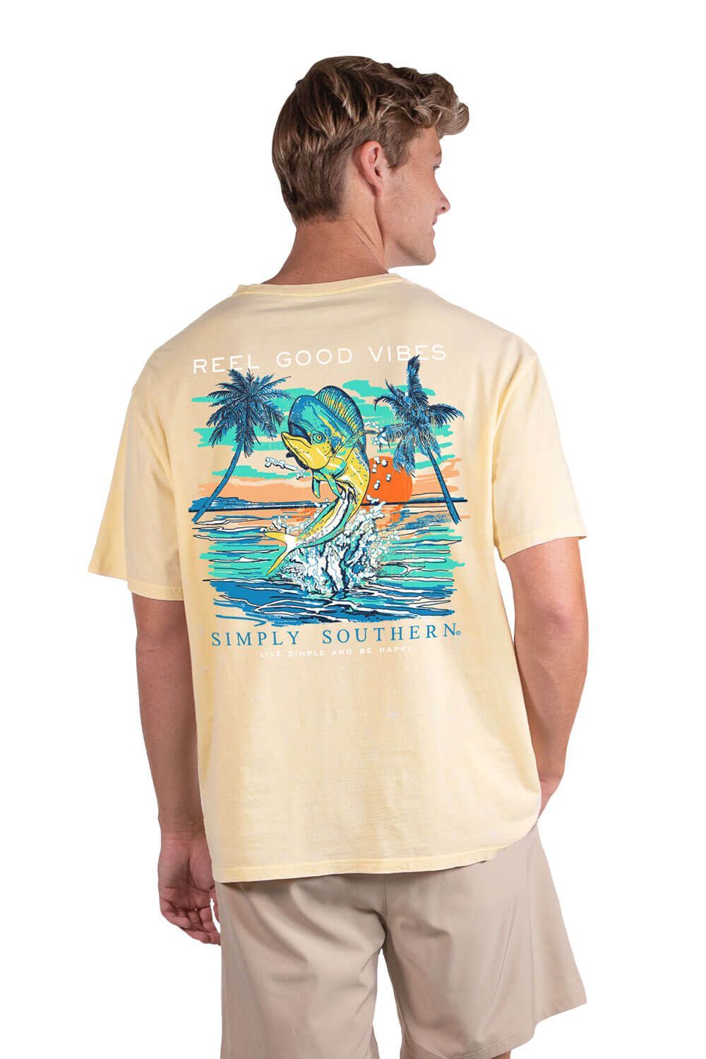 Simply Southern Mahi T-Shirt for Men in Yellow | SC-MN-SS-MAHI-SUN sold by Glik’s