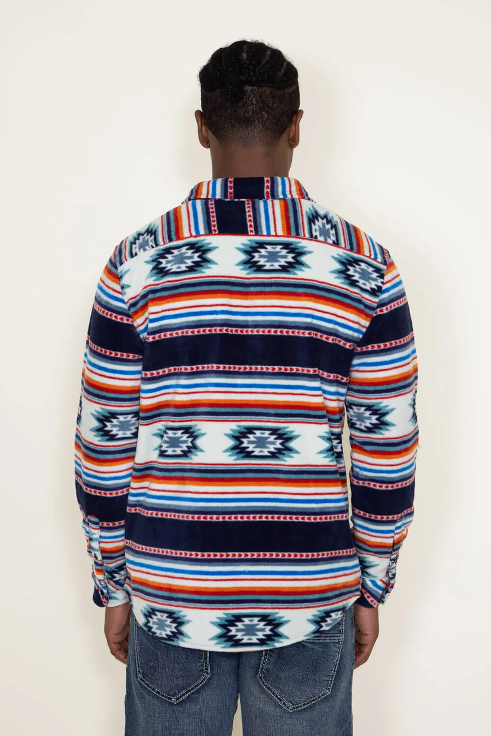 Aztec Polar Fleece Shacket for Men in Navy | FJ31-MP1421-NAVY sold by Glik’s product image thumbnail 2