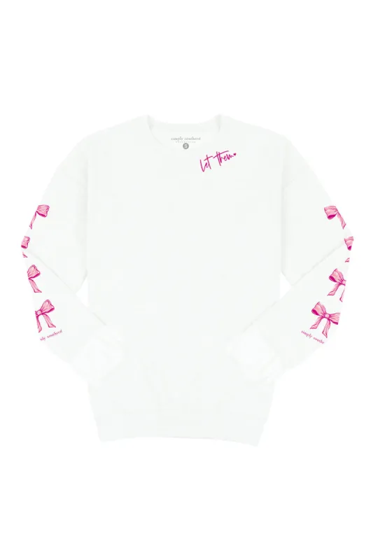 Simply Southern Plus Size Let Them Fleece Crewneck for Women in White | EXT-CREW-LETTHEM-WHITE sold by Glik’s