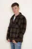 Flag & Anthem Sherpa Lined Plaid Shacket for Men in Brown | FA23OW268V-BROWNCOMBO sold by Glik’s