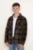Flag & Anthem Sherpa Lined Plaid Shacket for Men in Brown | FA23OW268V-BROWNCOMBO sold by Glik’s