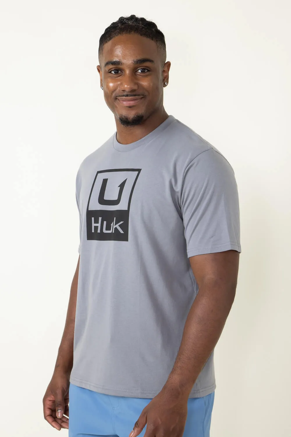 Huk Fishing Huk Stacked Logo T-Shirt for Men in Grey | H1000427-016-NIGHTOWL sold by Glik’s product image thumbnail 4