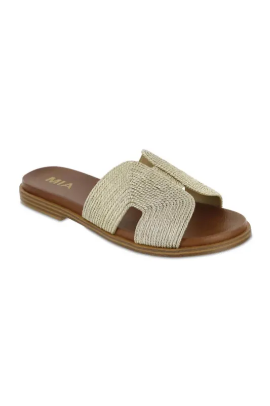 MIA Perri H-Slide Sandals for Women in Soft Gold | MH2727-SOFT GOLD sold by Glik’s