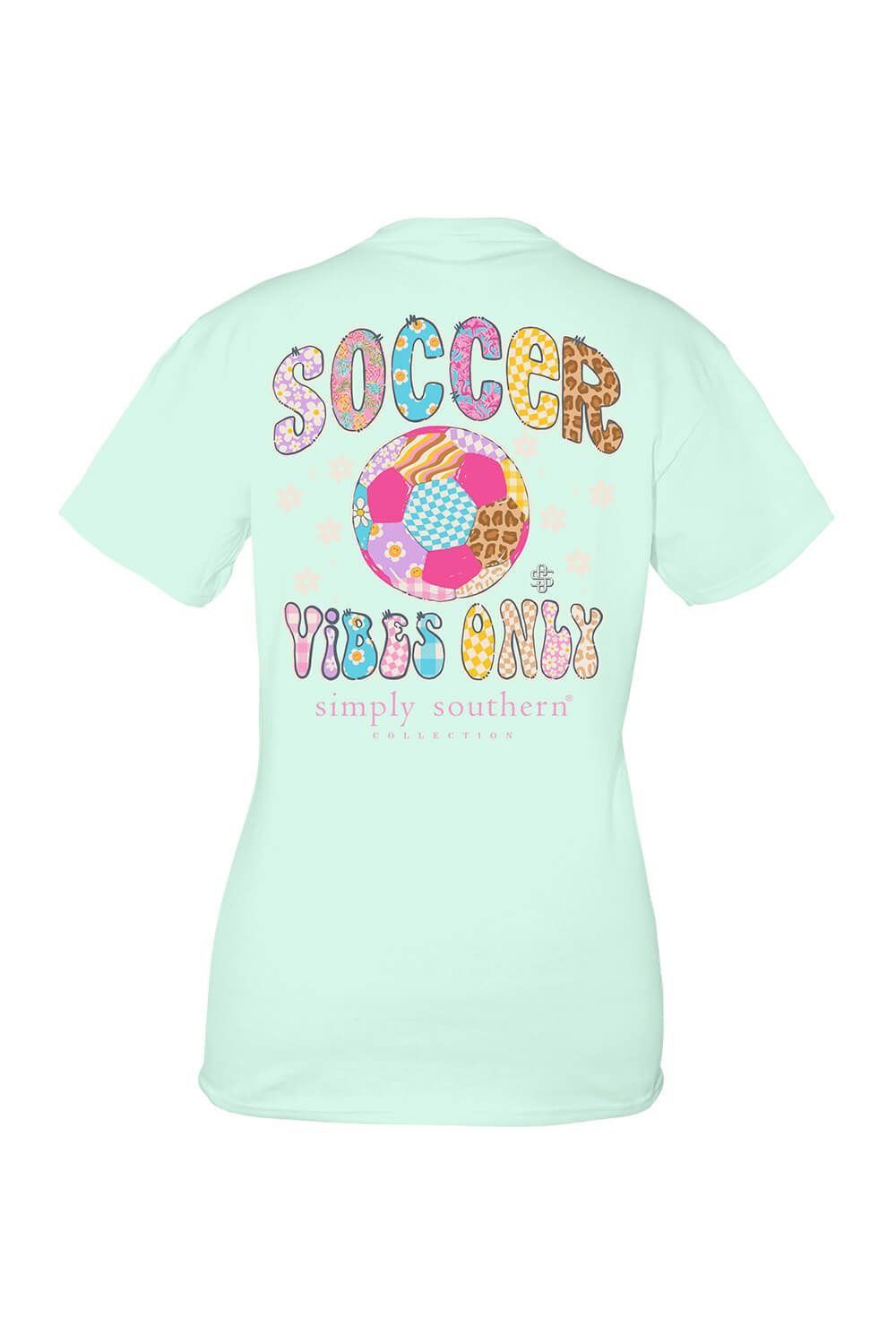 Simply Southern Plus Size Soccer Vibes T-Shirt for Women in Breeze Blue | EXT-SS-SOCCER-BREEZE sold by Glik’s